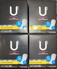 *4 BOXES = 160 WRAPPED LINERS* U By Kotex BALANCE Regular 2X Absorbent *NEW*