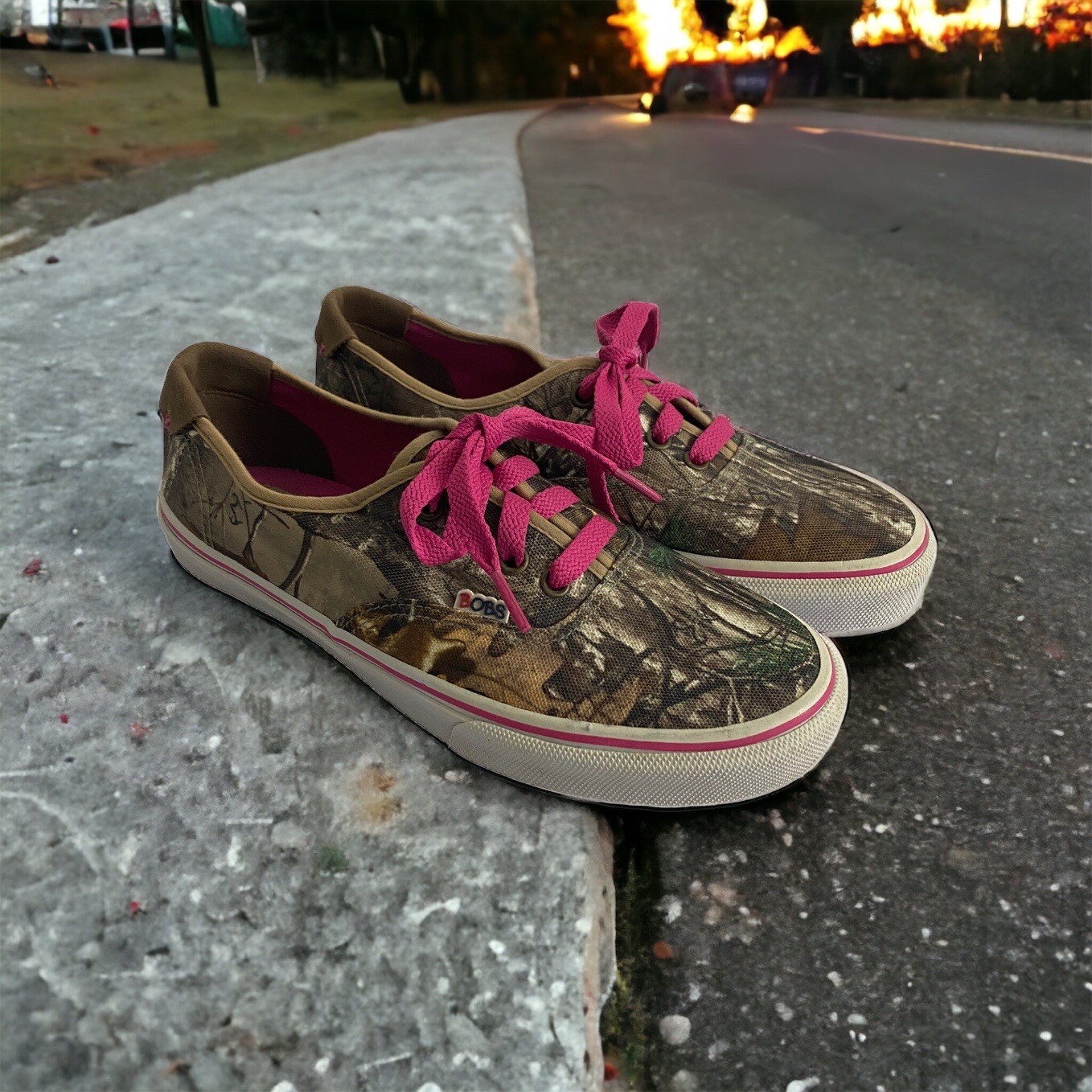 Skechers Bobs Sneakers Womens Camo Mossy Oak Canvas Lace Up