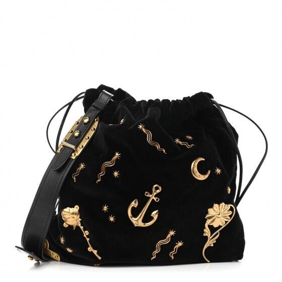 Prada Limited Edition Black Velvet Cahier Astrology Bag | eBay Prada Limited Edition Black Velvet Cahier Astrology Bag | eBay