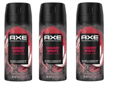 BL Axe Premium Body Spray Cherry Spritz Red Apple & Amber 4oz each *Three Pack*