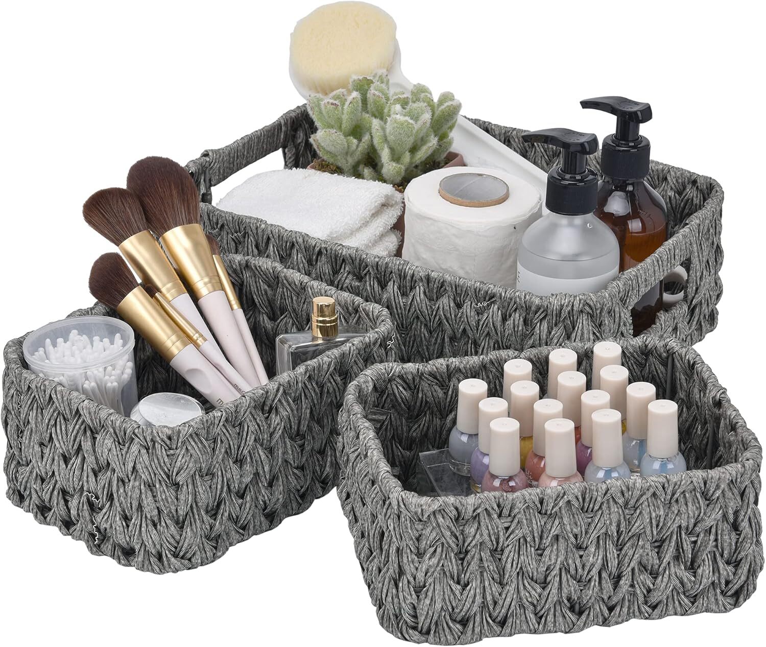 Wicker Storage Baskets for Shelves, Baskets for Organizing-image