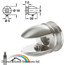 TRADITIONAL SMALL GLASS SHELF SUPPORT FOR 5-7mm THICKNESS, SCREW FIXINGS