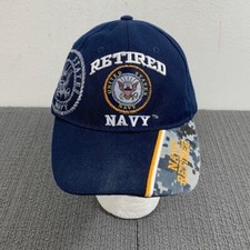 United States Retired Navy Baseball Hat Strapback Cap Mens Adjustable Navy Blue