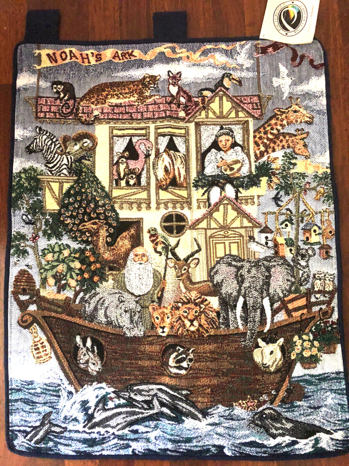 Noah's Voyage Cotton Wall Tapestry Noah's Ark 34x 24 inch with Tags