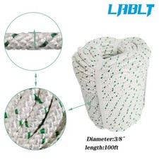 LABLT 3/8" x 100' Heavy Breaking Strength Double Braid Polyester Rope 4800Lbs