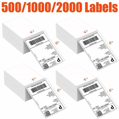 500/1000/2000 Fanfold 4x6 Thermal Shipping Labels for Zebra Rollo MUNBYN Printer