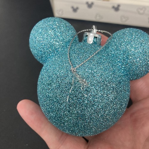 Primark Disney Christmas Baubles x8 Mickey Ears Glittery Festive Decorations - Picture 6 of 23