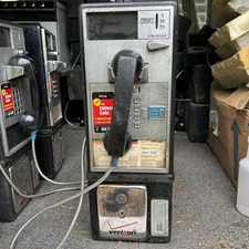 Vintage Black Phone Booth Payphone Push Button Telephone GTE Frontier Verizon