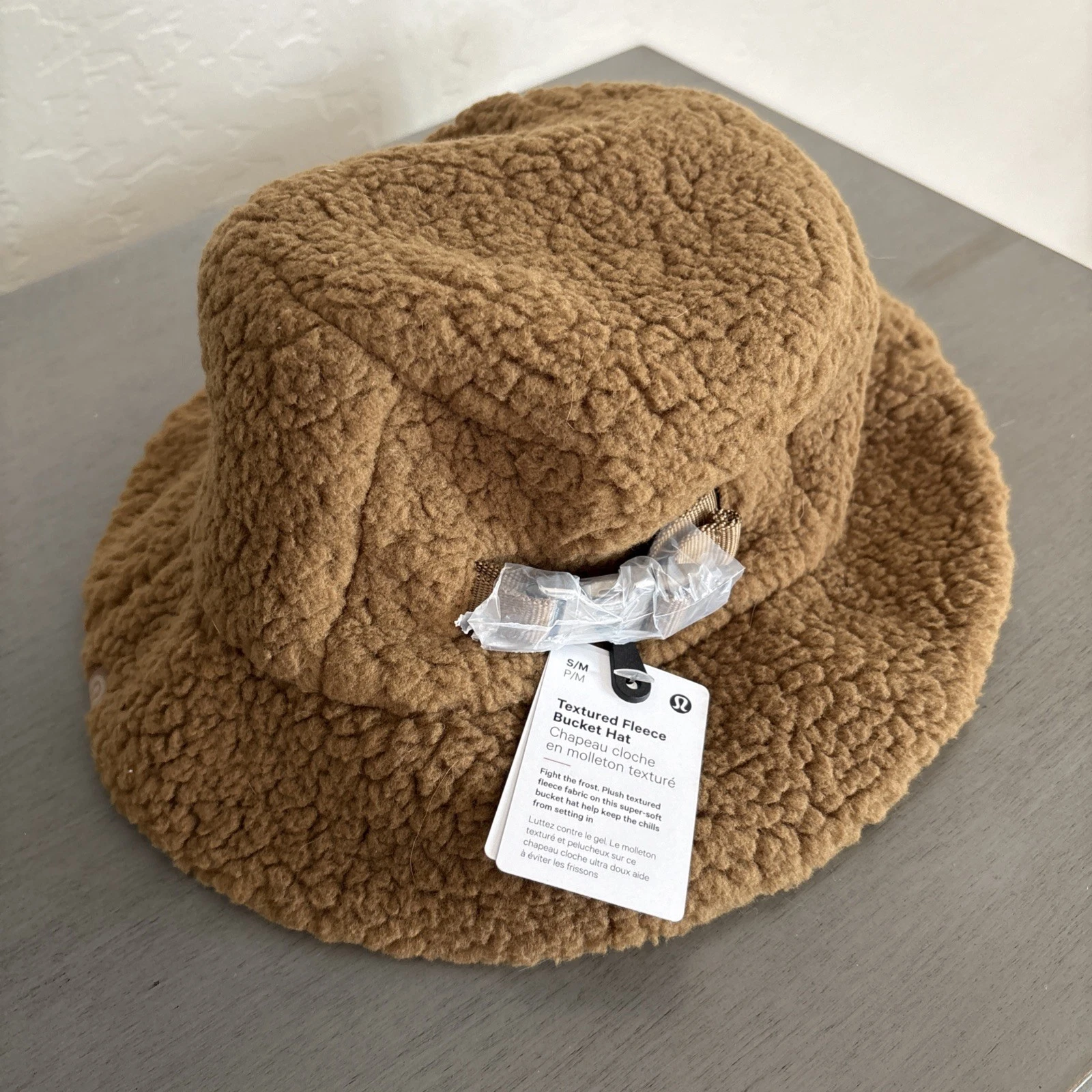 LULULEMON Textured Fleece Bucket Hat Brown Allspice S/M NWT