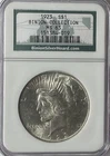 1923 $1 Peace Silver One Dollar US NGC MS63 Philadelphia Binion Collection Rare