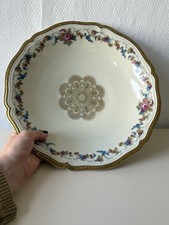 Antike Rosenthal Fußschale Chippendale 32 Goldrand Blumen Ø 33cm Selb