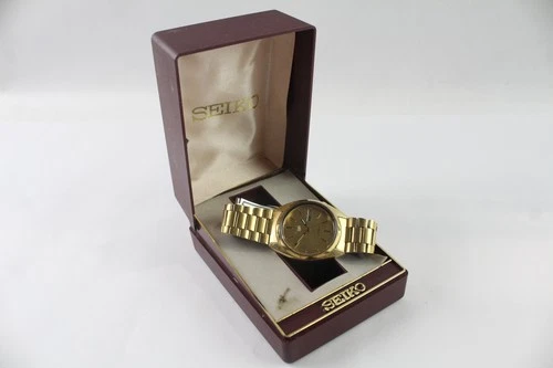 Vintage Seiko 5 Gold Tone Sports Watch Ref 7009-3040 Automatic WORKING