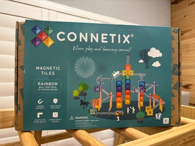 Connetix Rainbow Ball Run Pack   92 Piece Magnetic Motion Building Set