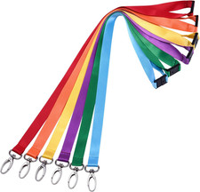 Breakaway Lanyards for ID Badges, 6 Pack 19 Inch Neck Strap Lanyard with Safety