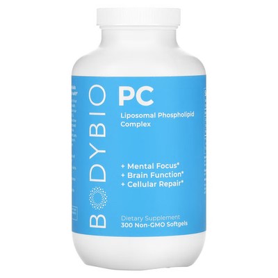 2 X BodyBio, PC, Liposomal Phospholipid Complex, 300 Non-GMO Softgels