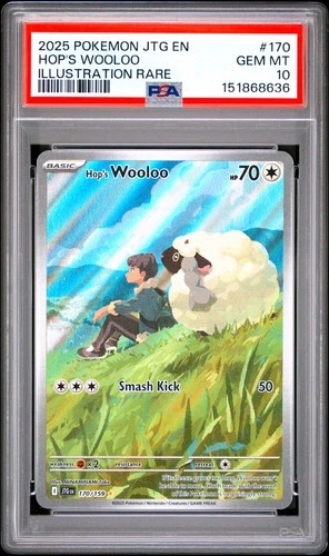2025 POKEMON JTG EN-JOURNEY TOGETHER ILLUSTRATION RARE #170 HOP'S WOOLOO PSA 10