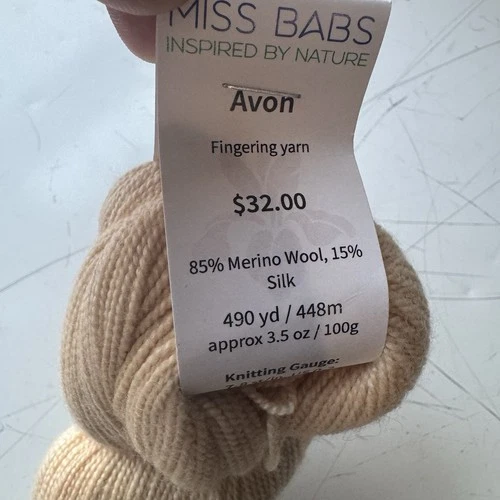 Miss Babs Avon Wild Iris Shortbread Hand Dyed Yarn 85% Merino 15% Silk Fingering image 4