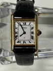 80s Seiko Slim Tank Wrist Watch Preppy Classy Oldmoney Black Leather Band