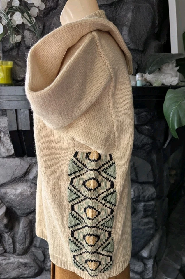 Suéter de esquí tejido a mano de colección años 50 60 lana pesada talla M/L diseño de intarsia Apre esquí Foto 4 de 4