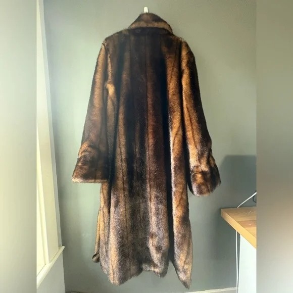Vintage Regal Faux Fur Coat XL Long Brown Glam Mob Wife Coat | eBay