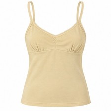 John Galt Brandy Melville Yellow Lace Trim Cami Top One Size