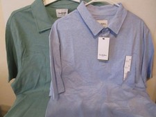 Goodfellow Co Mens Short Sleeve Comfort Wear Polo Shirt Blue Heather/Teal XL