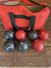 Vintage Sportscraft Bocce Bowling Balls 7 Ball Partial Set Made in Italy W/Bag