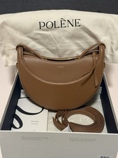 Polène Numéro Dix Schultertasche Leder Braun Reißverschluss Staubbeutel Box