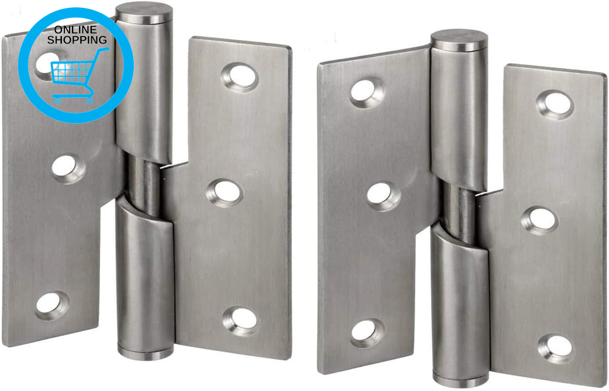 Pair of 76Mm Rising Butt Handed Lift off Door Hinges Stainless Steel (Left)