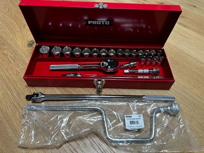 Vintage PROTO J54124 Drive Socket Set - 26 Piece 1/2 in **AS IS***VG CONDITION**