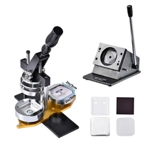 2x2inch Square Fridge Magnets Badge Maker Machine DIY +Paper Cutter+ Consumables