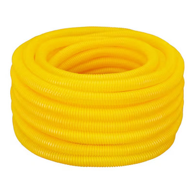1 in. x 100 ft. Flexible Corrugated Yellow HDPE NON Split Tubing Wire Loom