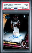 2023 BOWMAN UNIVERSITY CHROME SAPPHIRE PRSPCT AUTO BLACK MAKAI LEMON 8/10 PSA 9