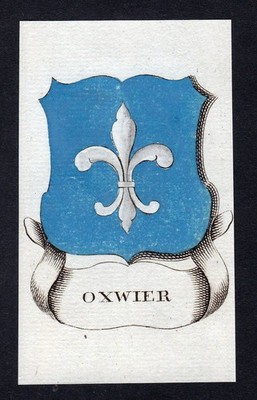 1800 Oxwier Hoxwier Wappen Adel coat of arms Heraldik Kupferstich engraving