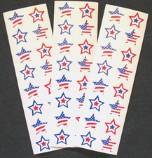 Mrs Grossman - Three 2x6 inch 'American Stars' Sticker Sheets (c-2002)