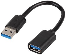 Image of PRO SIGNAL - USB 3.0 A Male to Female Extension Lead, 0.15m Black