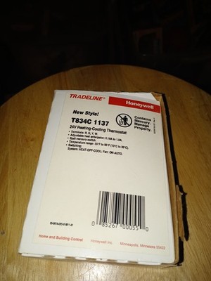 Honeywell Tradeline T834C 1137 24V Heating Cooling Thermostat   New Open