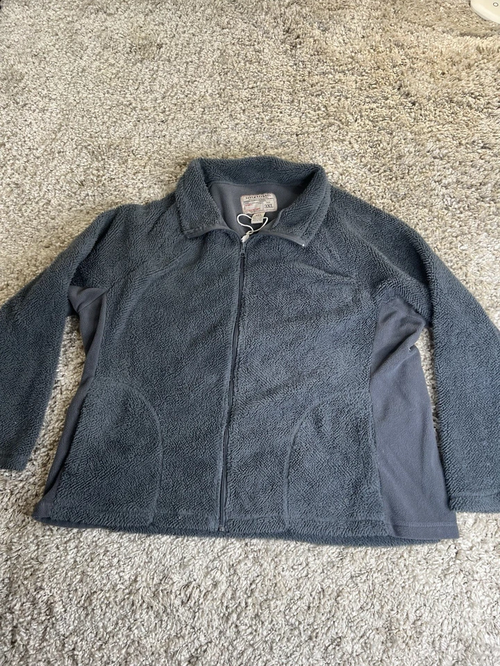 Chaqueta polar gris Seven Apparel 3xl para mujer Foto 3 de 4