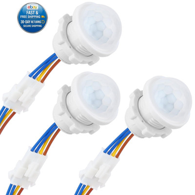3-Pack Motion Sensor Light Switch, PIR Infrared Sensor, 30S Time Delay, Smart De