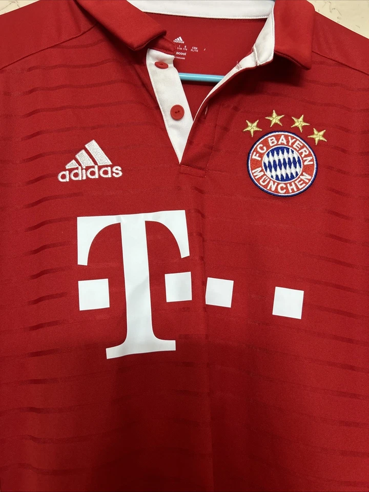 Camiseta de futebol Adidas FC Bayern Munchen masculina L autêntica 2018-19 - Imagem 2 de 4