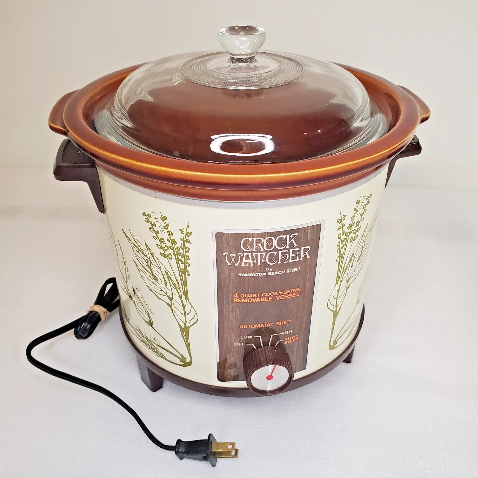 Vintage HAMILTON BEACH 4 QT CROCK WATCHER Slow Cooker Model 415 120V Tested