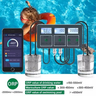 Smart 8in1 Pool Wassertester Für Aquarium Mit PH ORP EC PPM Sensor