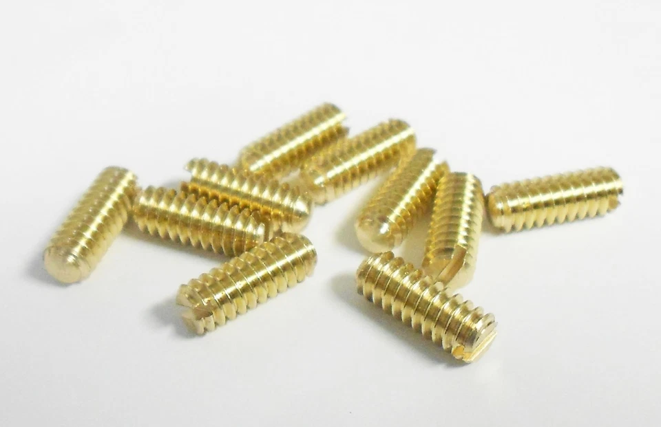 3/16" BSW x 1/2" Brass slotted grub Screws (10 pk) /Whitworth (UK Manufacturer)