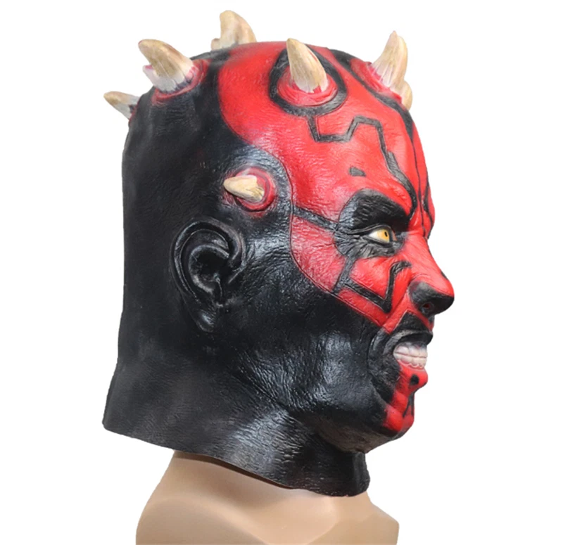 Star Wars Darth Maul Cosplay Latex Terror Mask Helmet Halloween Party Prop  - Image 4 of 4