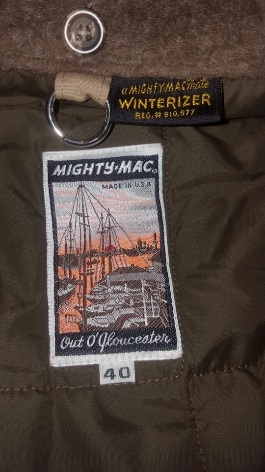 Abrigo de Colección Años 60 Mighty Mac Out O Gloucester Para Hombres Forrado de Piel Chaqueta Trinchera EE. UU. 40 Foto 3 de 4