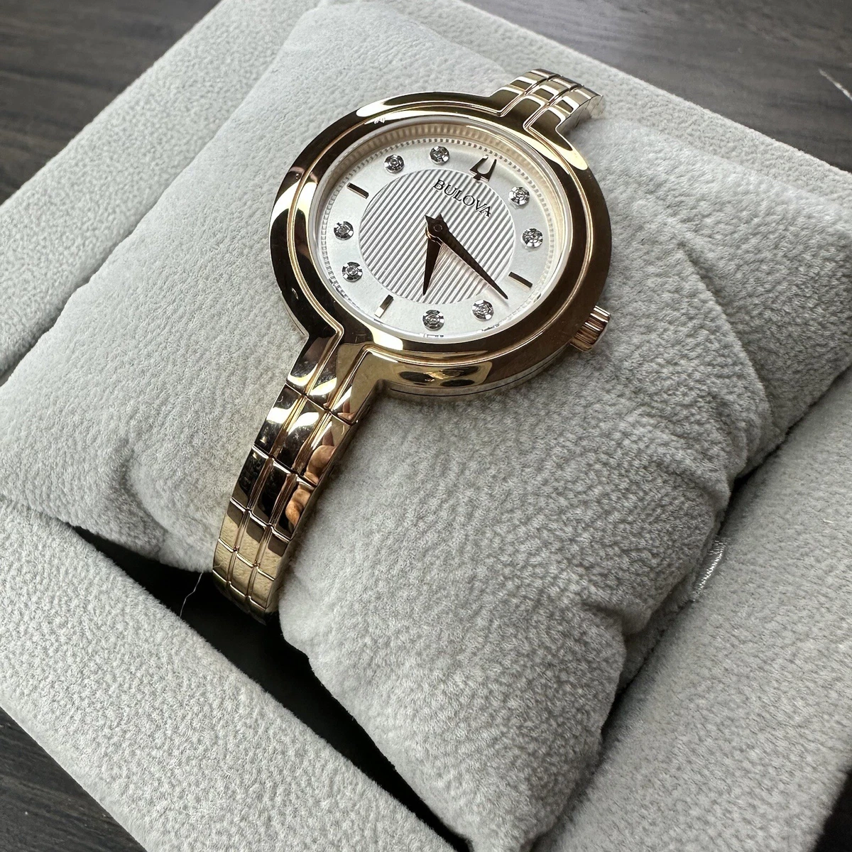 NEW CLOSEOUT Bulova Rhapsody Diamond Rose Gold Tone 30mm Women Watch 97P145 495