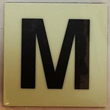 PHOTOLUMINESCENT DOOR IDENTIFICATION NUMBER M SIGN HEAVY DUTY..-REF24-1027
