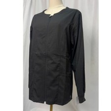 NWT WonderWink Women's Premiere Flex Full-Zip Scrub Jacket Black Small