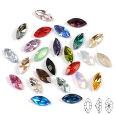Glitter Crystal Nail Art Rhinestone Navette Colorful Strass Point Back Jewelry