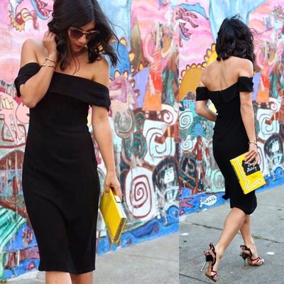 reformation black off the shoulder dress